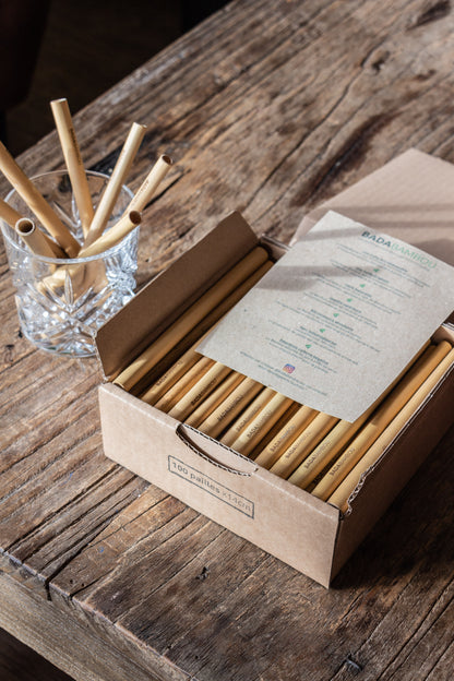 Boîte de 100 pailles Bambou 100% Naturels
